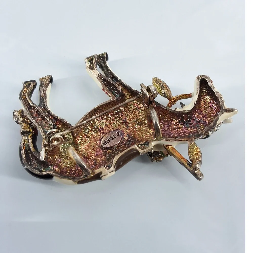 TOPP Trail of Painted Ponies War Pony Vintage Enamel‎ Horse Brooch Pendant Pin